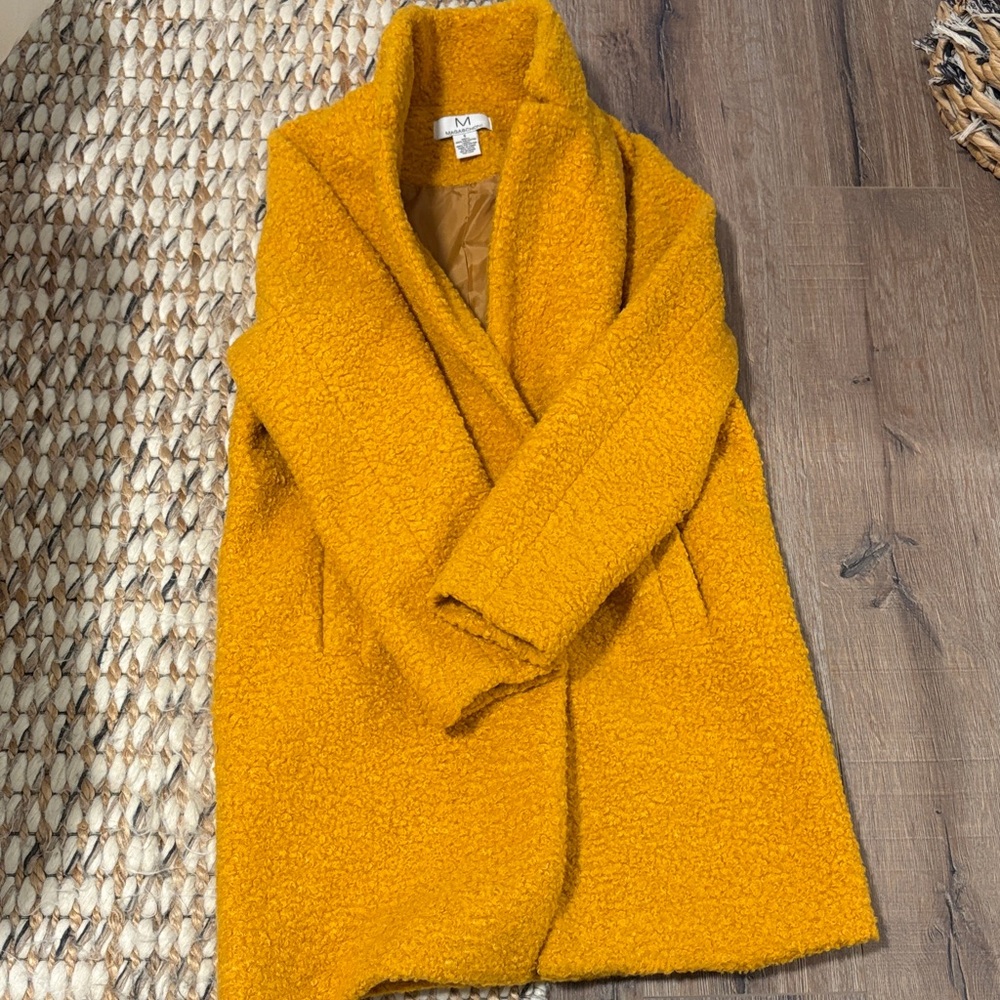 Small Mustard Yellow Boucle Coat- like new